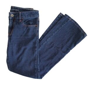 Banana Republic Womens Jeans Sz 25p (28) Dark Wash Bootcut Western Flap Pockets